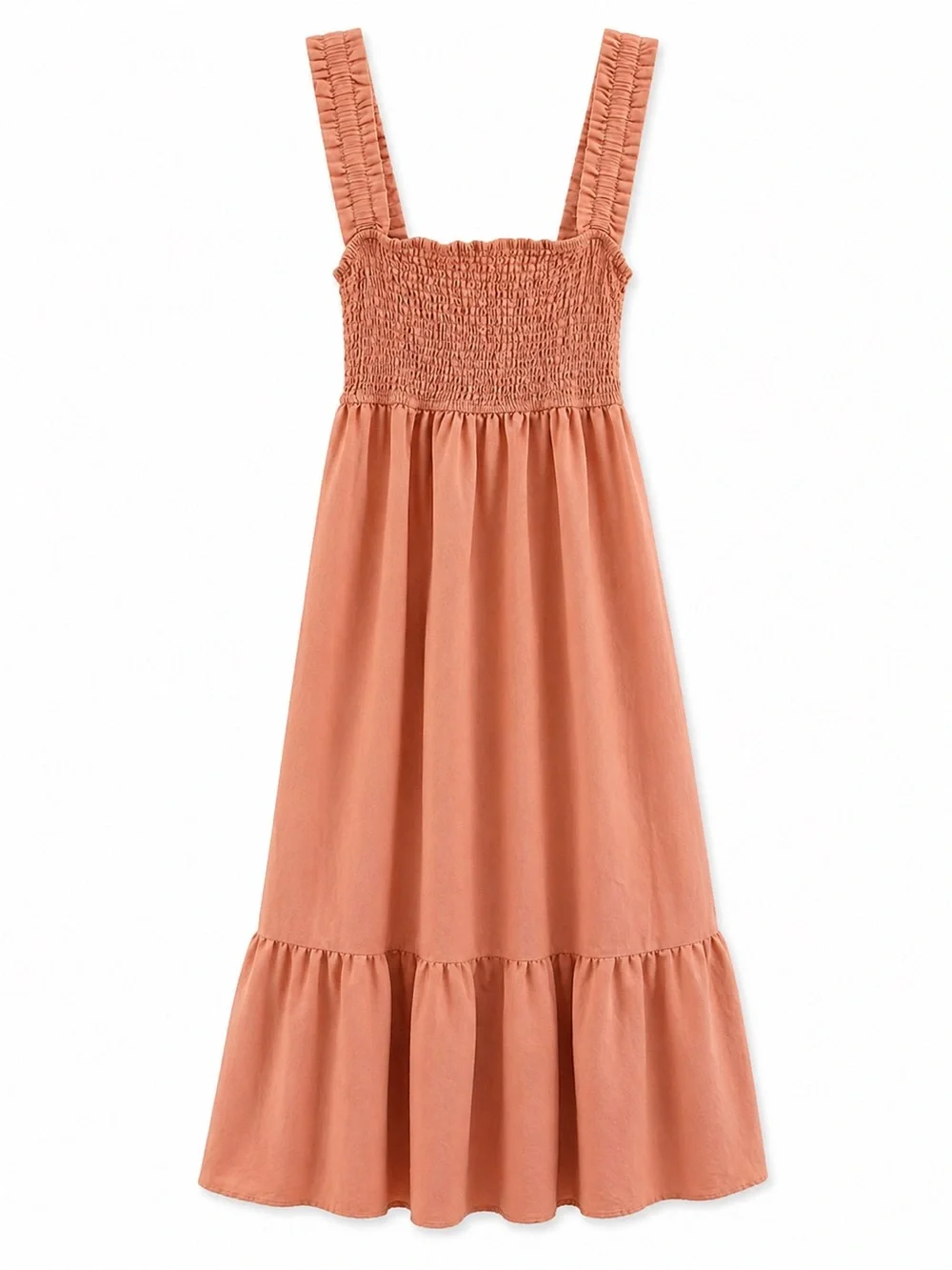 Blu Pepper Dress Womens Small Pink Smocked Midi Tiered Sundress Cottagecore - Picture 2 of 8